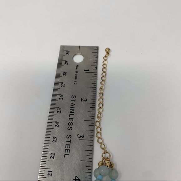 Light Blue Cloud Multilayered Beaded Necklace - Picture 8 of 9